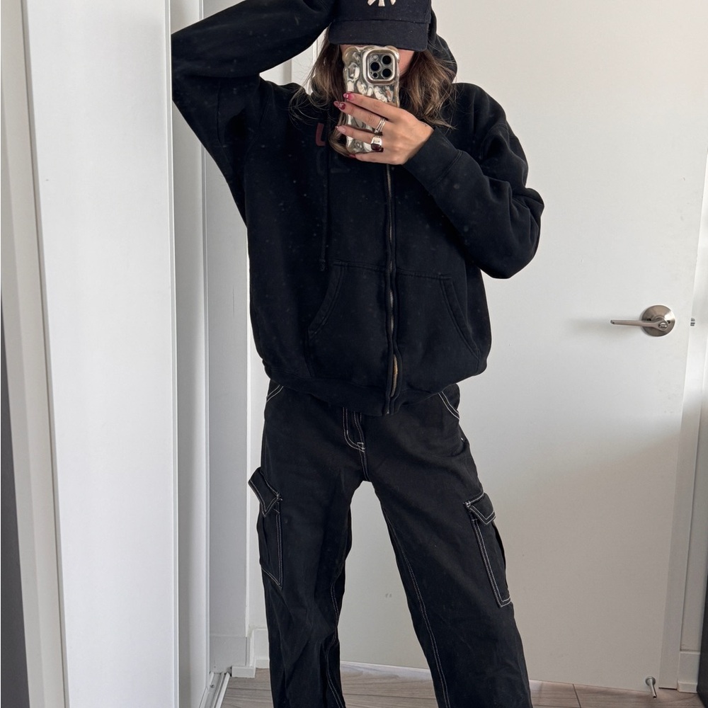 H&M Black Jeans with White Stitch Detail